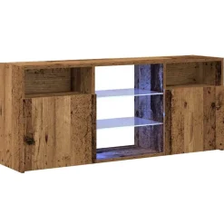 vidaXL tv-bord m. LED-lys 120x30x50 cm konstrueret træ antikt træ