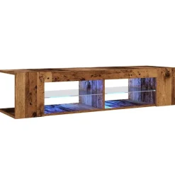 vidaXL tv-bord m. LED-lys 135x39x30 cm konstrueret træ antikt træ
