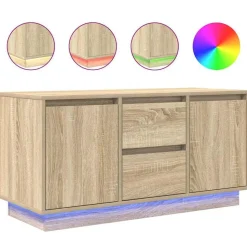 vidaXL tv-bord med LED-lys 100x41x50 cm sonoma-eg