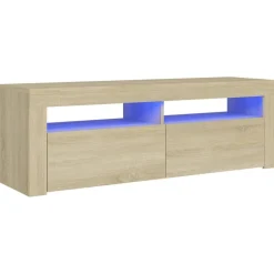 vidaXL tv-bord med LED-lys 120x35x40 cm sonoma-eg