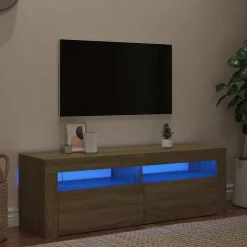 vidaXL tv-bord med LED-lys 120x35x40 cm sonoma-eg
