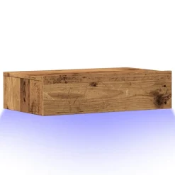 vidaXL tv-bord med LED-lys 60x35x15,5 cm antikt træ