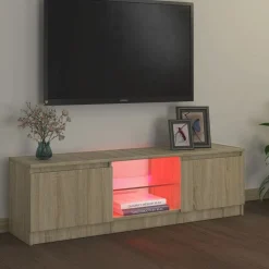 vidaXL tv-bord med LED-lys 120x30x36 cm sonoma-eg