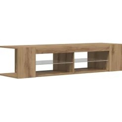 vidaXL tv-bord med LED-lys 135x39x30 cm konstrueret træ kunsteg