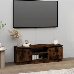 vidaXL tv-bord med låge 102x30x36 cm røget egetræsfarve