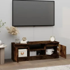 vidaXL tv-bord med låge 102x30x36 cm røget egetræsfarve