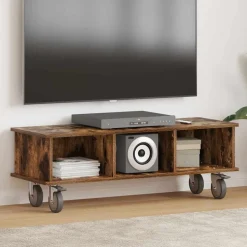 vidaXL TV-bord Røget eg 100 x 35 x 35 cm Konstrueret træ
