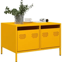 vidaXL tv-bord 68x50x43,5 cm koldvalset stål sennepsgul
