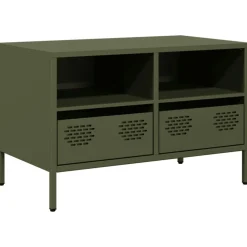 vidaXL tv-bord 68x39x43,5 cm koldvalset stål olivengrøn