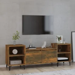 vidaXL tv-bord 160x35x55 cm konstrueret træ røget egetræsfarve