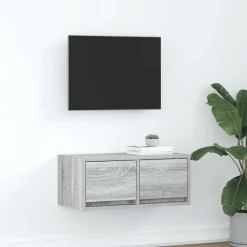 vidaXL tv-bord 60x31x25,5 cm konstrueret træ grå sonoma-eg