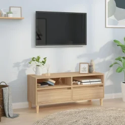 vidaXL tv-bord 100x34,5x44,5 cm konstrueret træ sonoma-eg