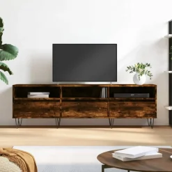 vidaXL tv-bord 150x30x44,5 cm konstrueret træ røget egetræsfarve