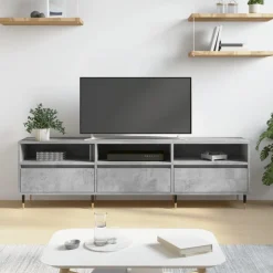 vidaXL tv-bord 150x30x44,5 cm konstrueret træ betongrå