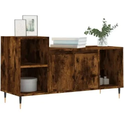 vidaXL tv-bord 100x35x55 cm konstrueret træ røget egetræsfarve