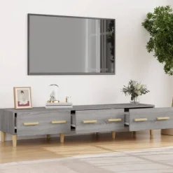 vidaXL tv-bord 150x34,5x30 cm konstrueret træ grå sonoma-eg