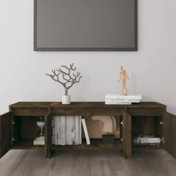 vidaXL tv-bord 120x30x40,5 cm konstrueret træ røget egetræsfarve