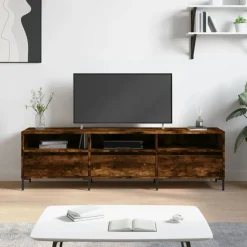 vidaXL tv-bord 150x30x44,5 cm konstrueret træ røget egetræsfarve