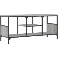 vidaXL tv-bord 100x35x45 cm konstrueret træ og jern grå sonoma-eg