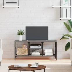 vidaXL tv-bord 100x35x45 cm konstrueret træ og jern grå sonoma-eg