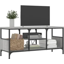 vidaXL tv-bord 100x35x45 cm konstrueret træ og jern grå sonoma-eg