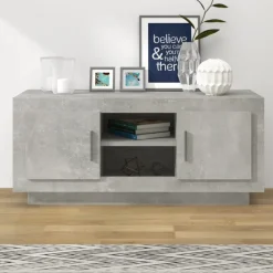 vidaXL tv-bord 102x35x45 cm konstrueret træ betongrå