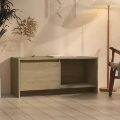vidaXL tv-bord 90x35x40 cm konstrueret træ sonoma-eg