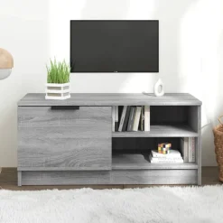 vidaXL tv-bord 80x35x36,5 cm konstrueret træ grå sonoma-eg