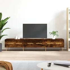 vidaXL tv-bord 150x36x30 cm konstrueret træ røget egetræsfarve