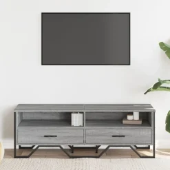 vidaXL tv-bord 122x34x41 cm konstrueret træ grå sonoma-eg