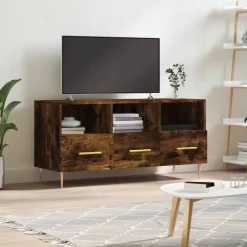 vidaXL tv-bord 102x36x50 cm konstrueret træ røget egetræsfarve