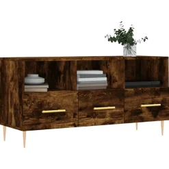 vidaXL tv-bord 102x36x50 cm konstrueret træ røget egetræsfarve