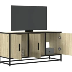 vidaXL tv-bord 100x35x50 cm konstrueret træ og metal sonoma-eg