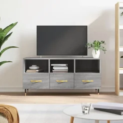 vidaXL tv-bord 102x36x50 cm konstrueret træ grå sonoma-eg