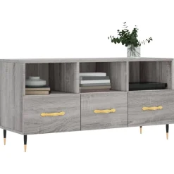 vidaXL tv-bord 102x36x50 cm konstrueret træ grå sonoma-eg
