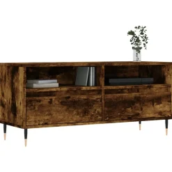 vidaXL tv-bord 100x34,5x44,5 cm konstrueret træ røget egetræsfarve