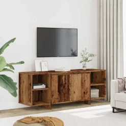 vidaXL tv-bord 130x35x50 cm konstrueret træ antikt trælook