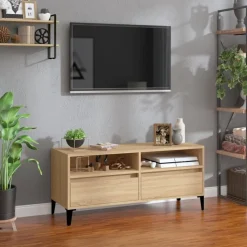 vidaXL tv-bord 100x34,5x44,5 cm konstrueret træ sonoma-eg
