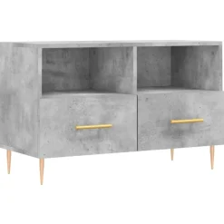 vidaXL tv-bord 80x36x50 cm konstrueret træ betongrå