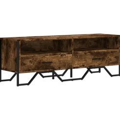 vidaXL tv-bord 122x34x41 cm konstrueret træ røget egetræsfarve