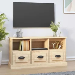 vidaXL tv-bord 100x35x50 cm konstrueret træ sonoma-eg