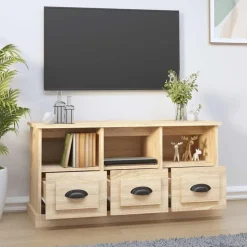 vidaXL tv-bord 100x35x50 cm konstrueret træ sonoma-eg