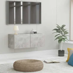 vidaXL tv-bord 80x30x30 cm konstrueret træ betongrå