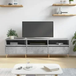 vidaXL tv-bord 150x30x44,5 cm konstrueret træ betongrå