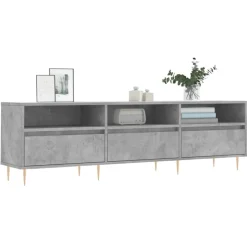 vidaXL tv-bord 150x30x44,5 cm konstrueret træ betongrå