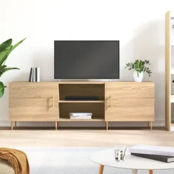 vidaXL tv-bord 150x30x50 cm konstrueret træ sonoma-eg