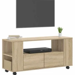 vidaXL tv-bord 102x34,5x43 cm konstrueret træ sonoma-eg