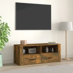 vidaXL tv-bord 100x35x40 cm konstrueret træ røget egetræsfarve