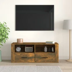 vidaXL tv-bord 100x35x40 cm konstrueret træ røget egetræsfarve