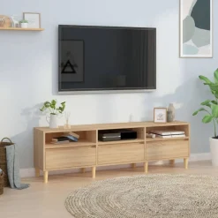 vidaXL tv-bord 150x30x44,5 cm konstrueret træ sonoma-eg